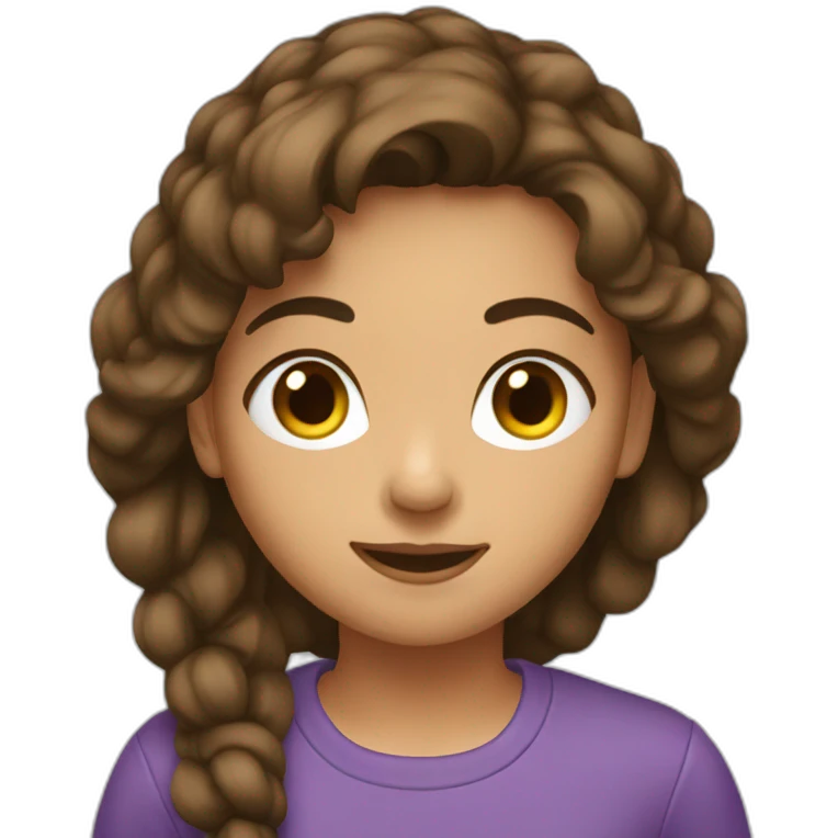 Fille brune emoji