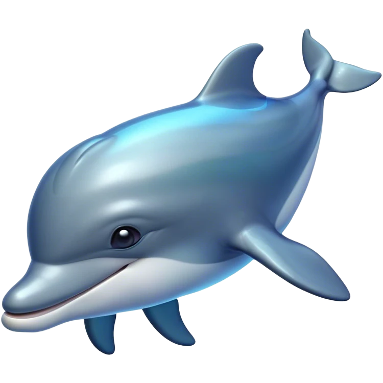 Cinematic Noble Bottlenose Dolphin Portrait Emoji, Poised and regal, with a sleek, streamlined body of shiny, glossy blue-gray skin, expressive, intelligent eyes, and a gracefully arched dorsal fin, Simplified yet sharp and sophisticated features, highly detailed, glowing with a radiant, sparkling aquatic glow, high shine, intelligent and majestic, stylized with an air of oceanic refinement, focused and elegant, soft glowing outline, capturing the essence of a watchful and confident dolphin that appears ready to leap out of the screen with effortless power! emoji
