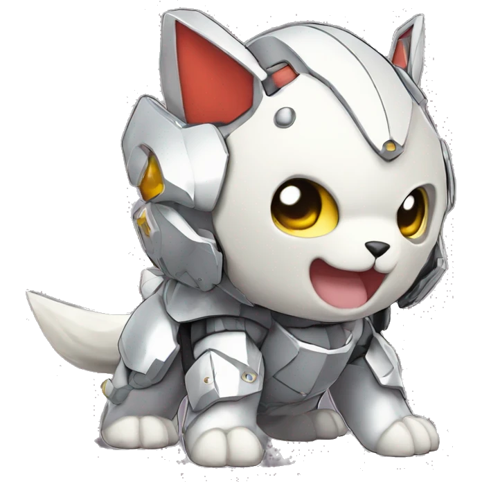 cute kawaii cool edgy armored Digimon-Fakemon-animal full body emoji