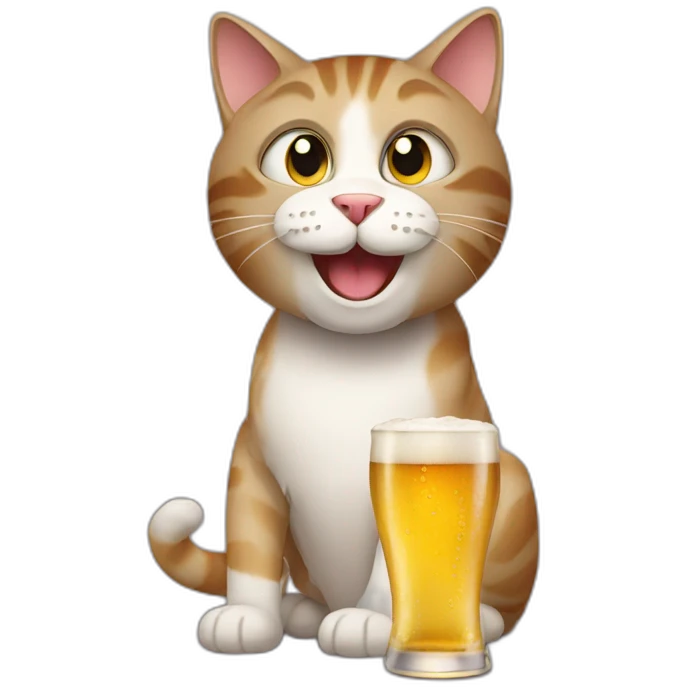 cat drink beer emoji