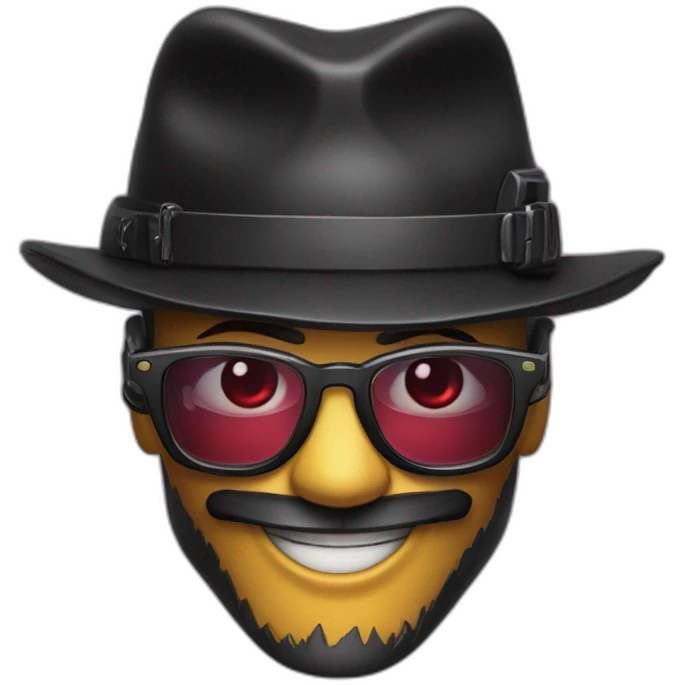 crazy-funny-cyberpunk-reddragon-head-with-beautiful-smile-wearing-glasses-and-hat emoji