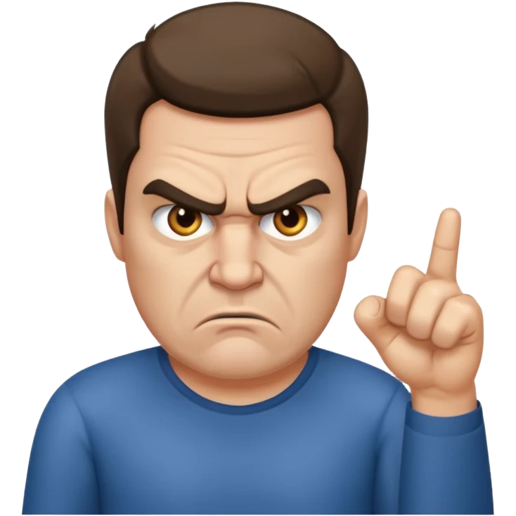 angry man pointing fingure at himself emoji