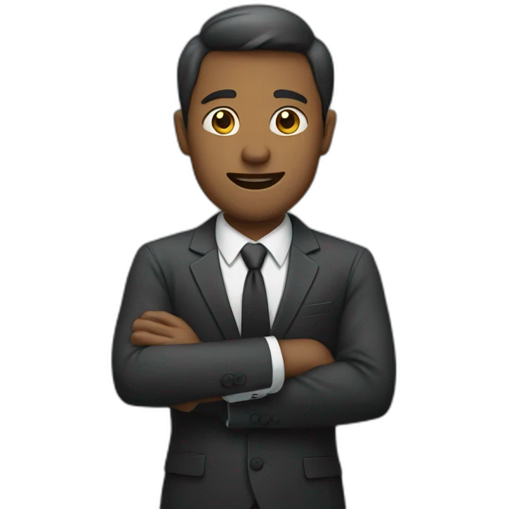 man in suit holding out his arms emoji