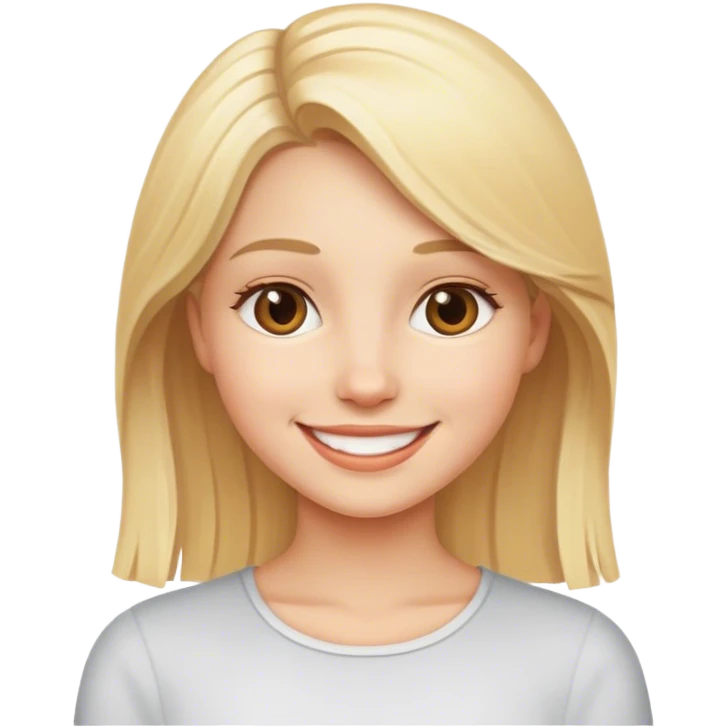 smiling blonde girl portrait emoji