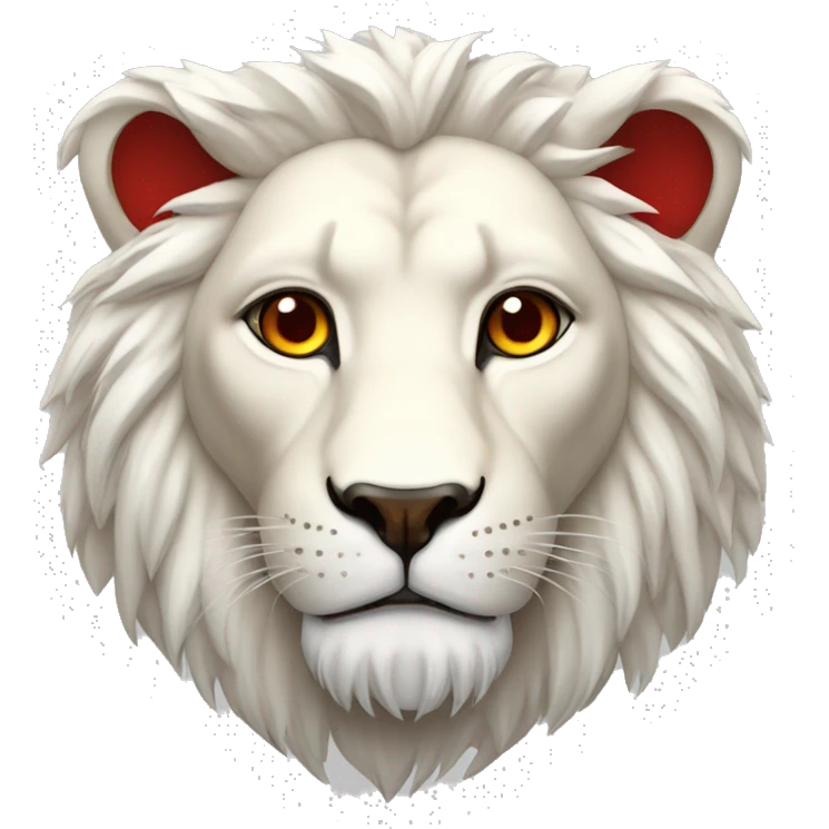 Lion blanc avec des yeux rouges emoji