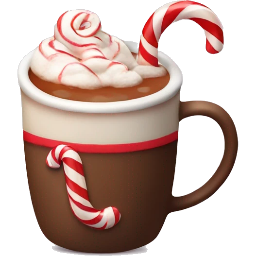 Hot coco with candy cane emoji