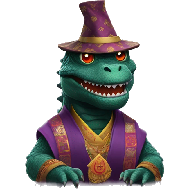 Godzilla dressed as a fortune teller  emoji