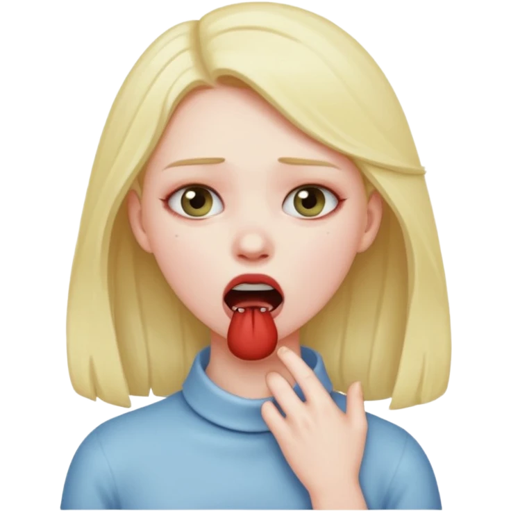 A girl choking herself emoji
