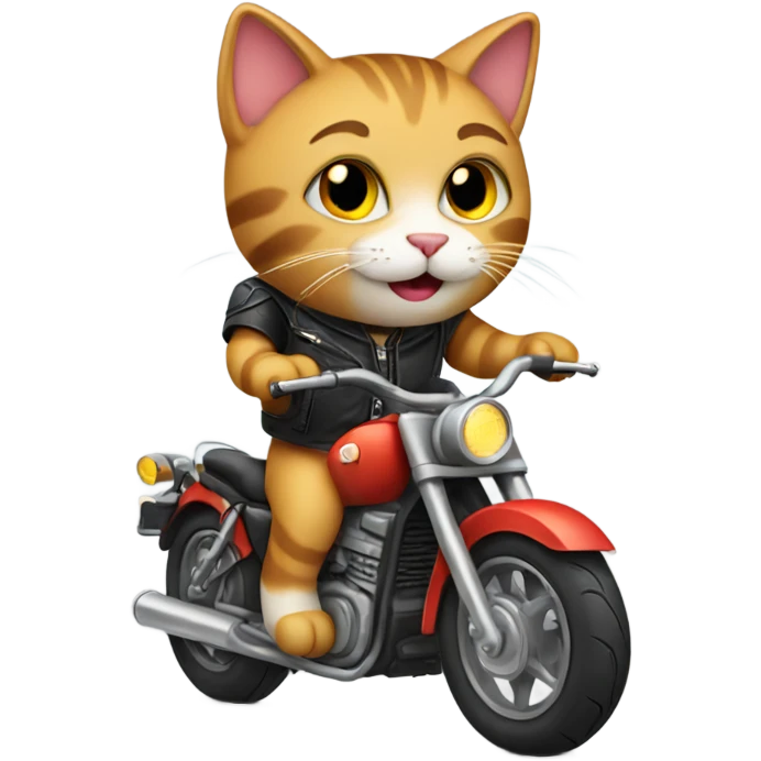 cat riding a motorcycle emoji