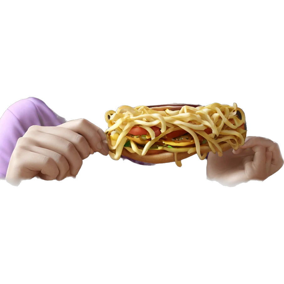 eating food with long hair emoji