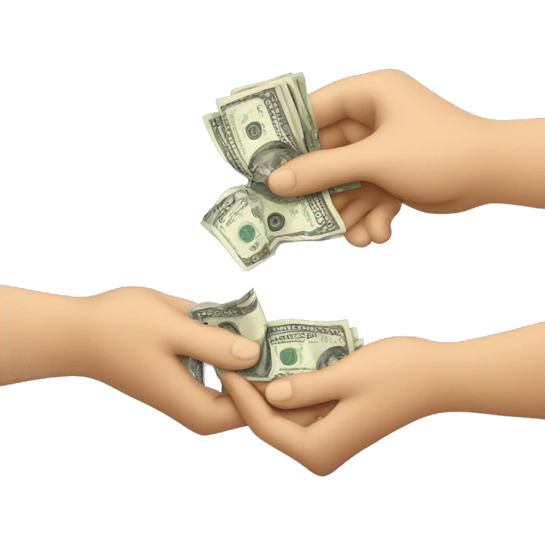 giving money from hand to hand emoji