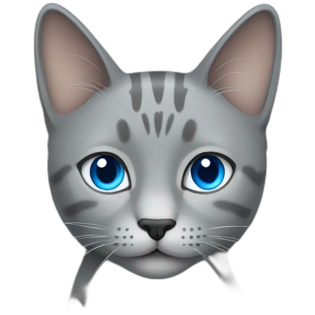 Gray cat with blue eyes emoji