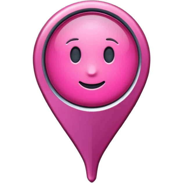 A dark pink location pin  emoji