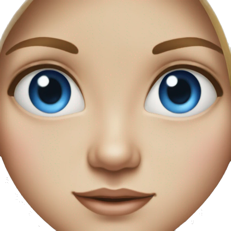 realistic portrait of girl with blue eyes  emoji