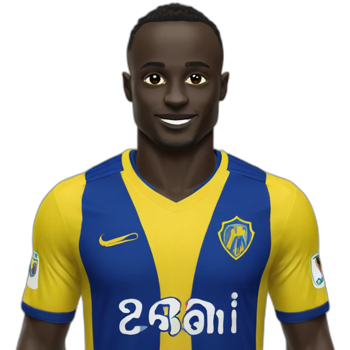 Sadio Mane wearing al nassr yellow kit emoji
