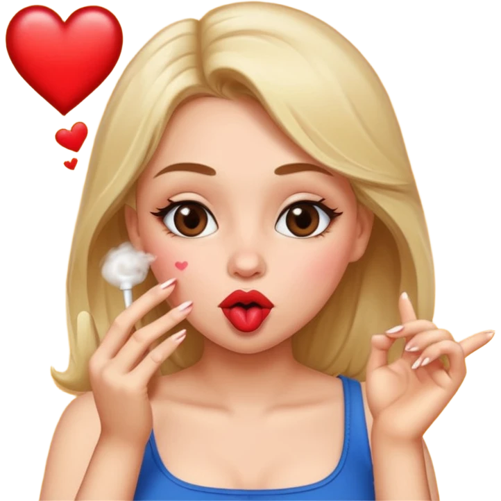 love drunk girl blowing a kiss emoji