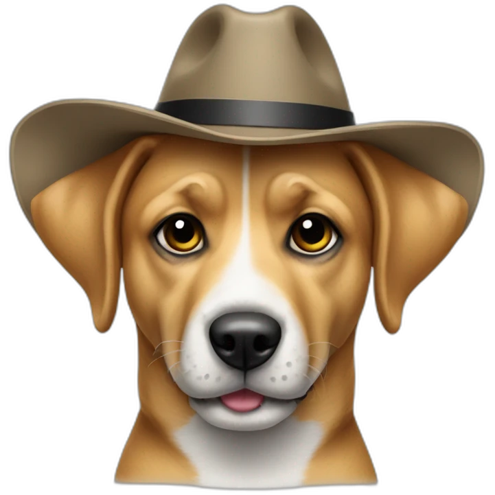 perro con sombrero elegante y corbata emoji