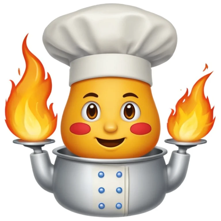 goute enflammée en chef de cuisine emoji