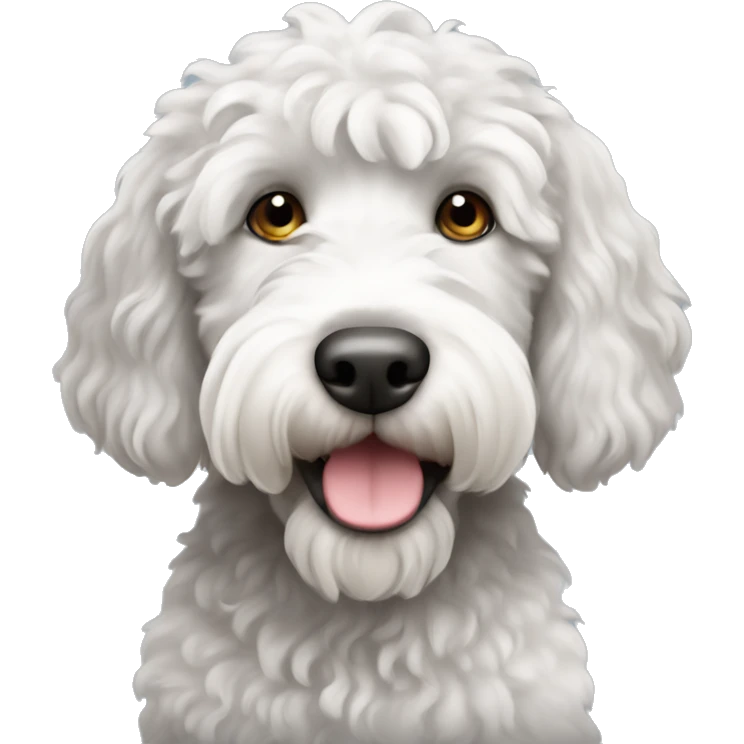 white and grey labradoodle emoji