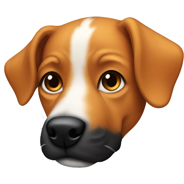 Ginger dog with up ears and black muzzle emoji