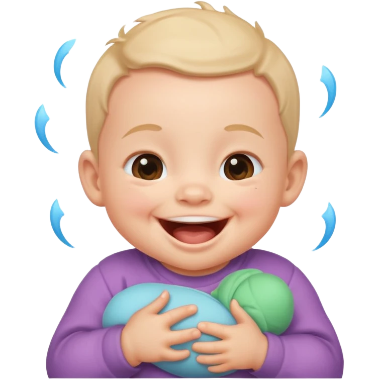 A baby laughing joyfully emoji