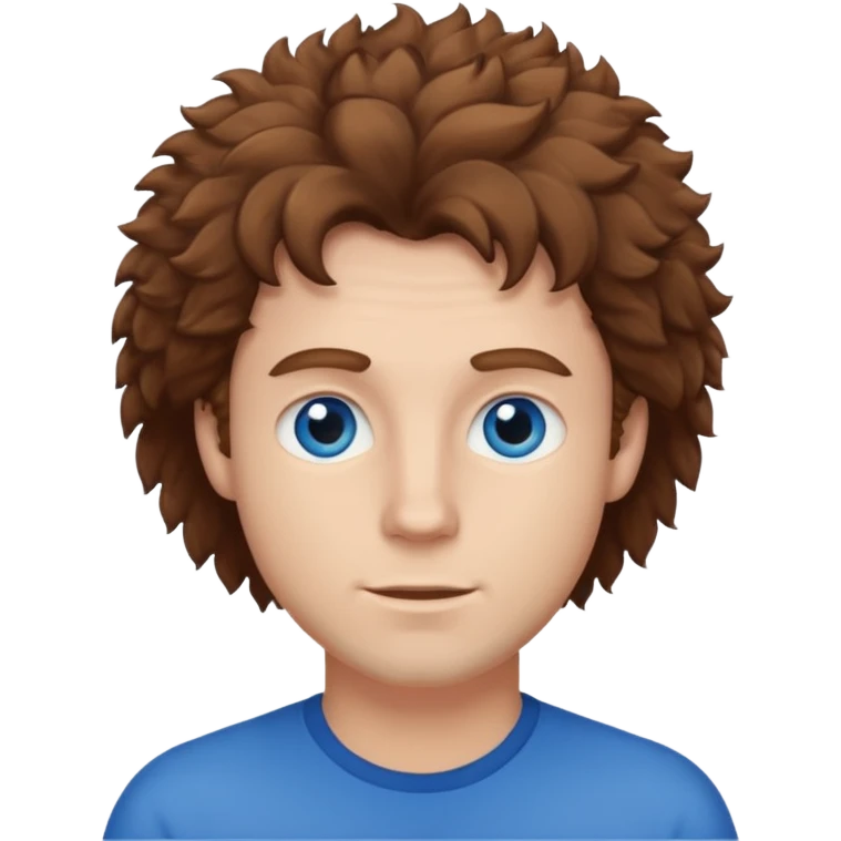 Make a white guy with brown fluffy hair emoji