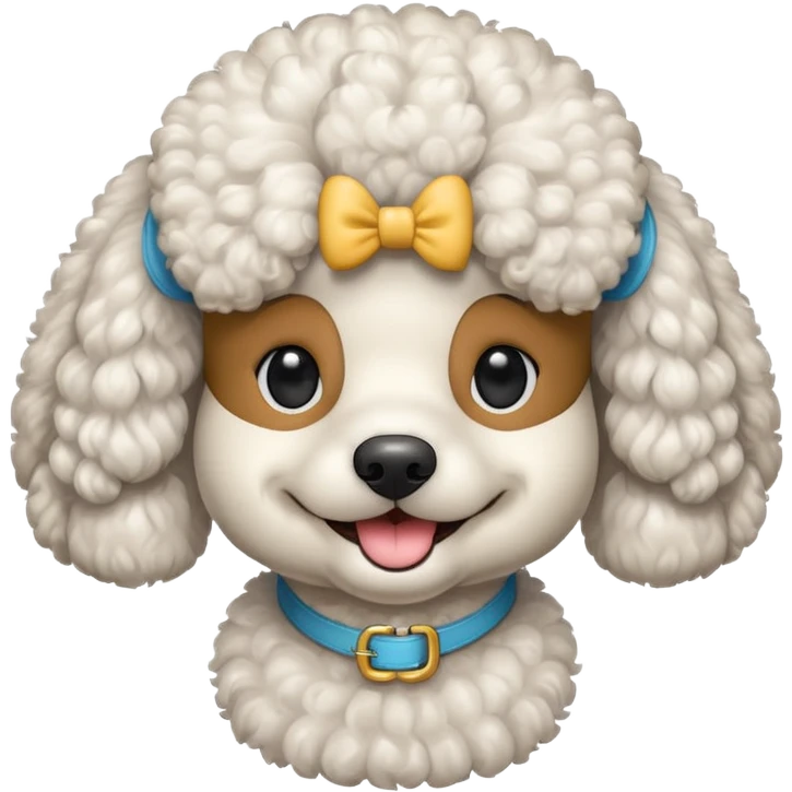 Make me a poodle dog with a smile with brackets  emoji