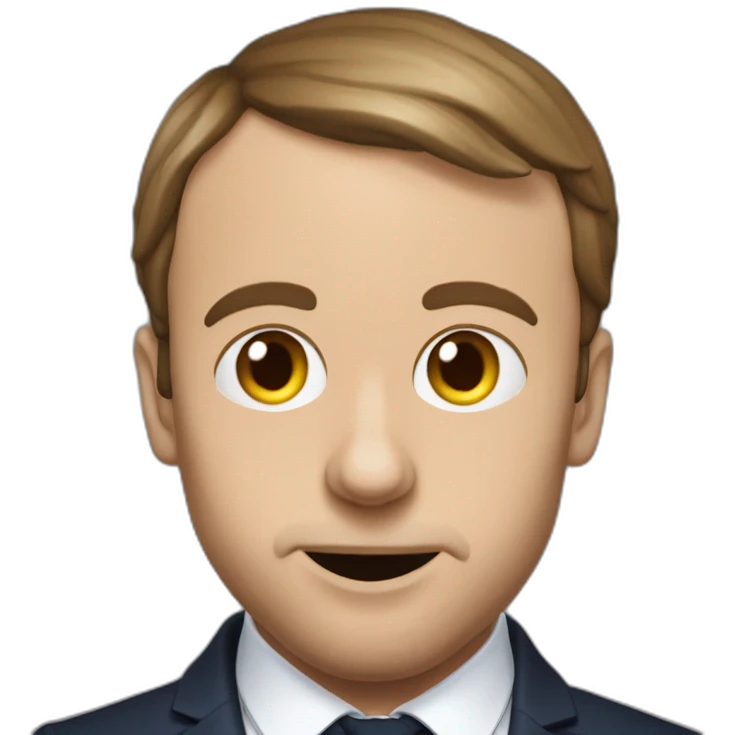 macron mange une sucette emoji