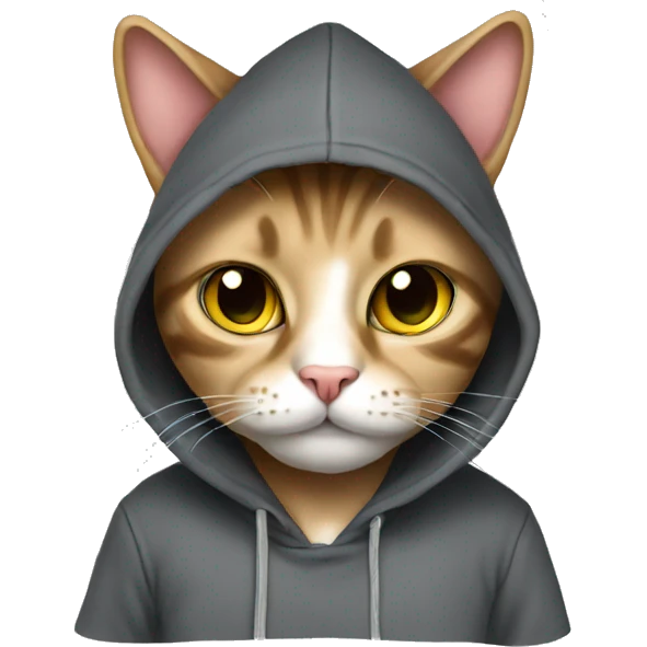 Cat wearing a. hoodie emoji