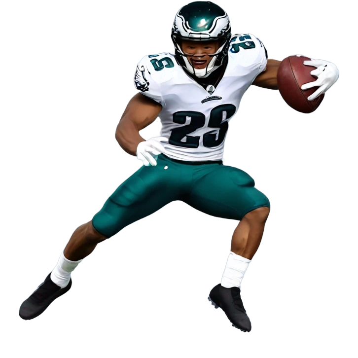 Philadelphia Eagles Saquon Barkley hurdling backwards  emoji