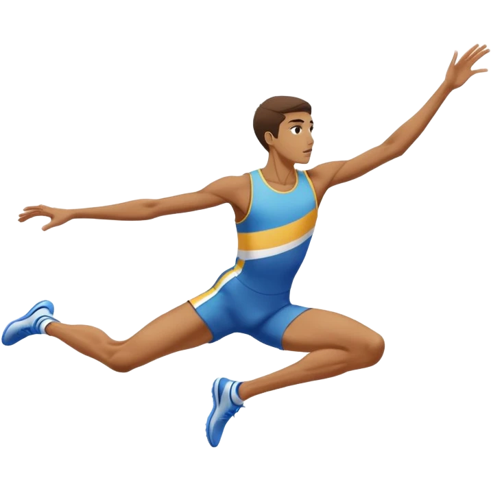 high jumper preparing for the jump, focused stance emoji