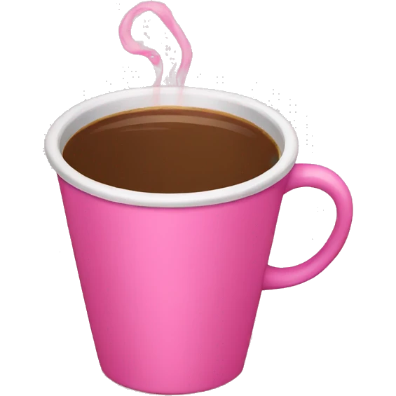 Pink cup with coffee  emoji