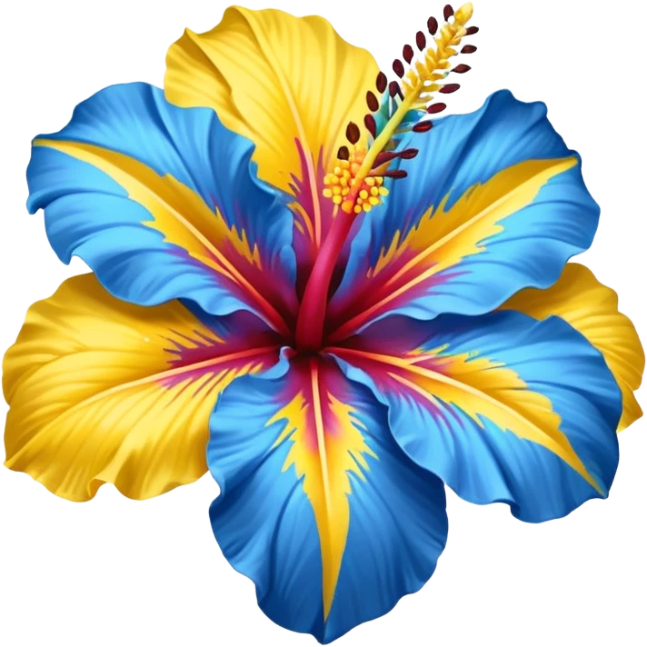 aestetic hawaian flower blue and yellow emoji
