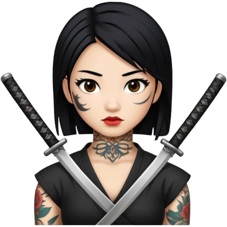asia katana with tattoos emoji