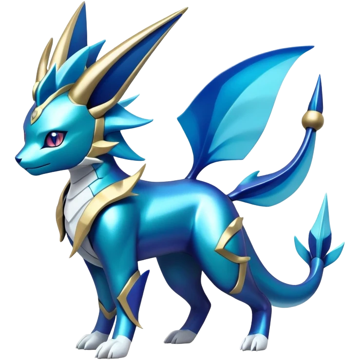 Futuristic Modern Cobalion-Suicune-Vaporeon-fakemon (full body) emoji