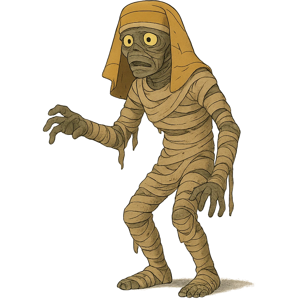 ghibli style Egyptian mummy in ancient Egypt emoji