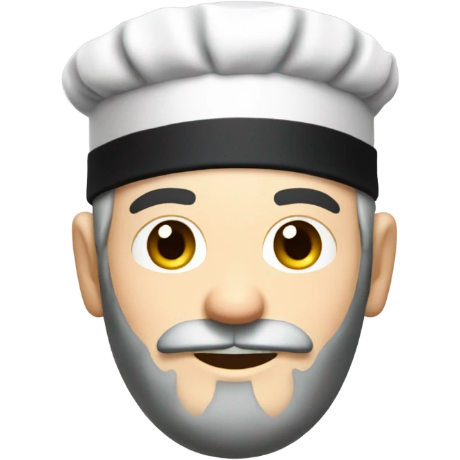 Chef with a gray beard, pale skin and a black baseball hat rolling sushi emoji