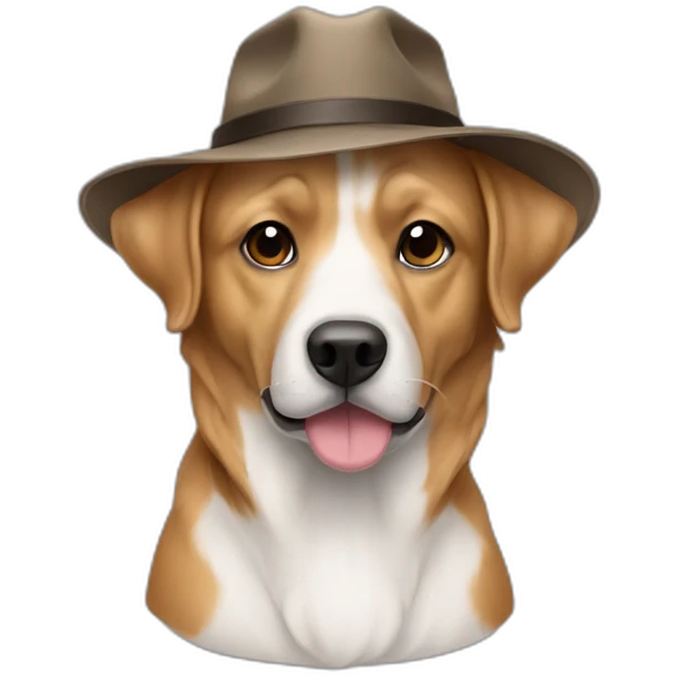 Chien avec un chapeau emoji