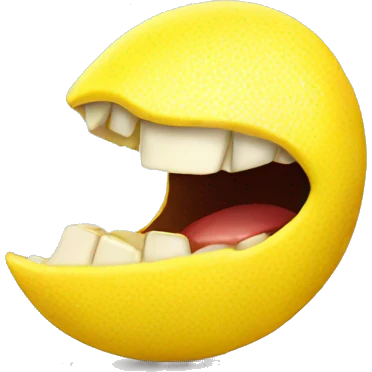 Mouth biting lemon emoji