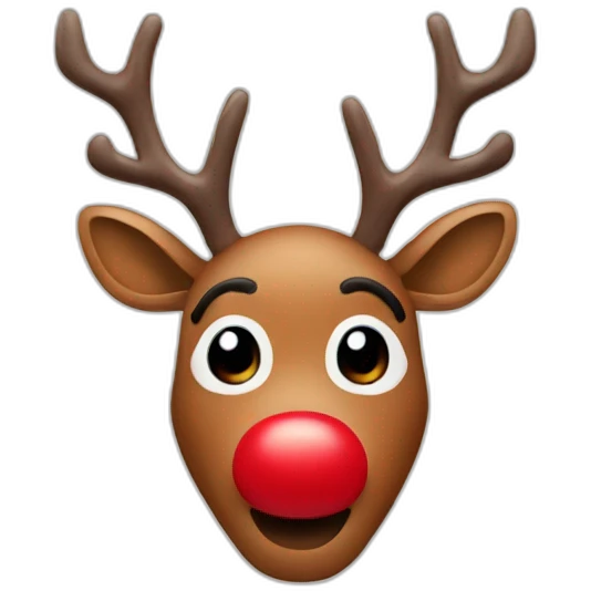 rudolph with red nose face emoji