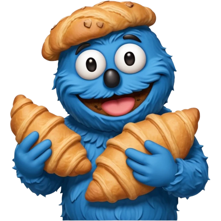 emoji from a french cookie monster with croissant emoji