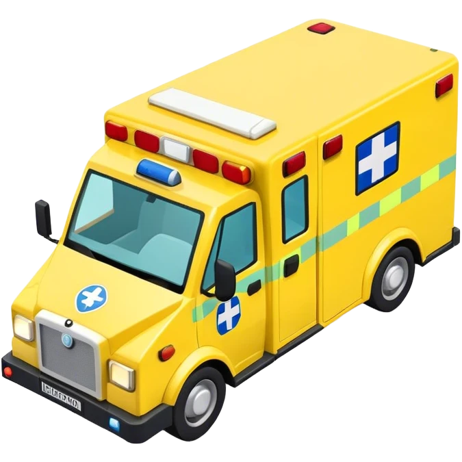 isometric British yellow ambulance  emoji