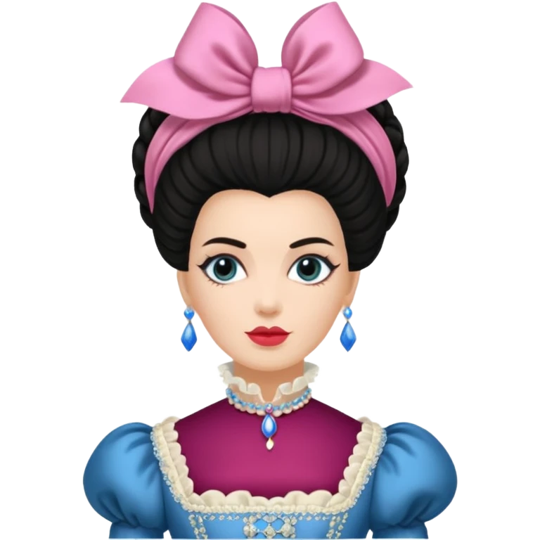 marie Antoinette fashion dark haired woman emoji