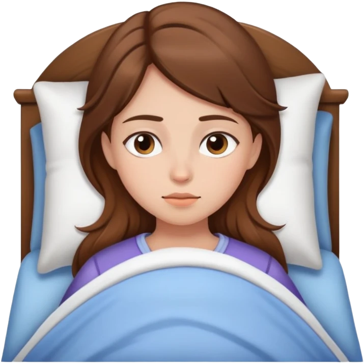 The brown hair girl going to sleep emoji