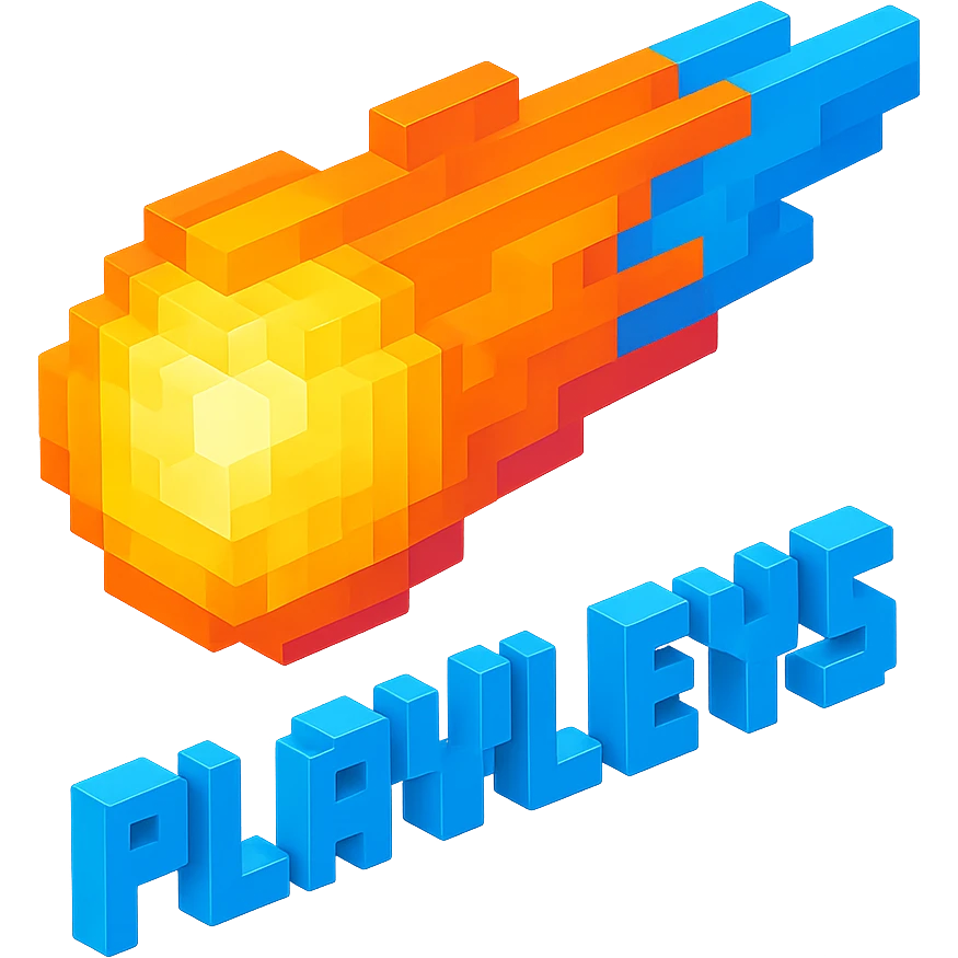 светящиеся комета с надписью "PLAVLEYS", no background emoji