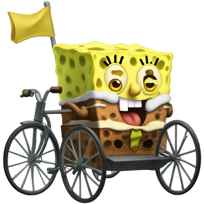 spongebob pulling rickshaw emoji