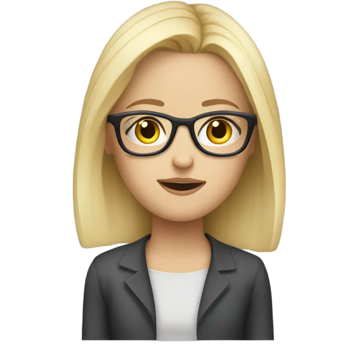 Blonde girl in glasses who’s sick emoji