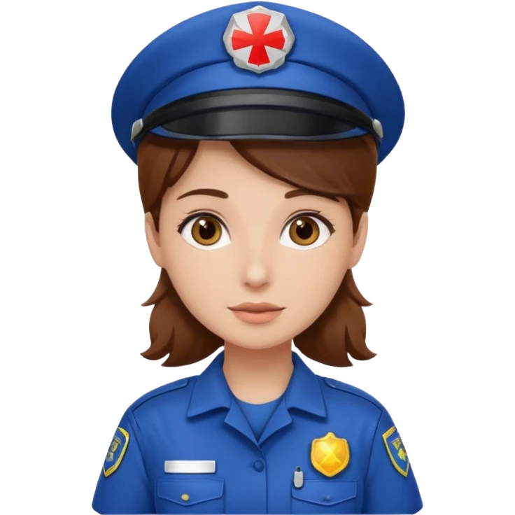 brown hair girl emergency worker emoji