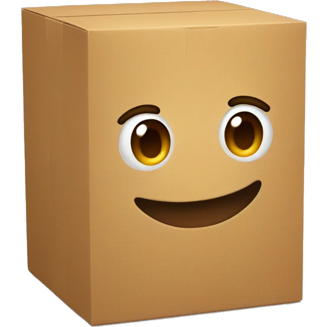 smiling box with brown hair and moustache emoji