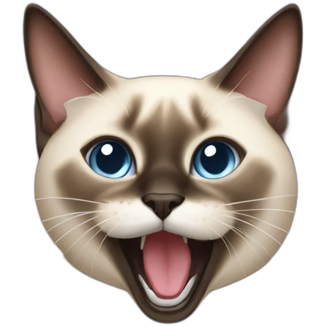 Siamese cat yawn emoji